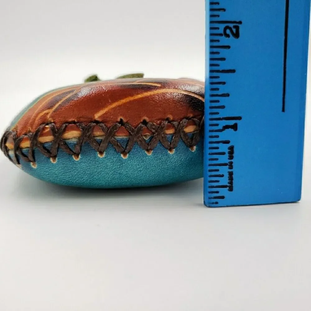 Tropical Palm Tree Wristlet Gift Card Holder Handmade Leather Surfer Mini Purse